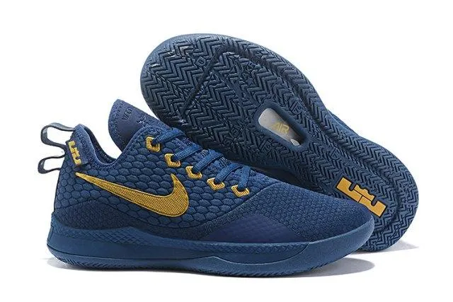 Excellent Lebron Witness 3 Blue Gold Men's Sneakers