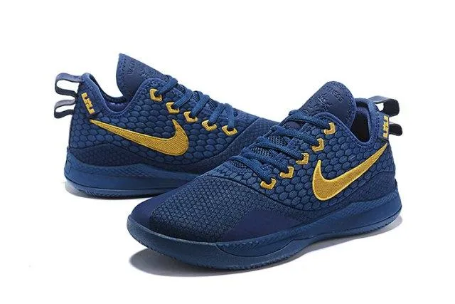 Excellent Lebron Witness 3 Blue Gold Men's Sneakers