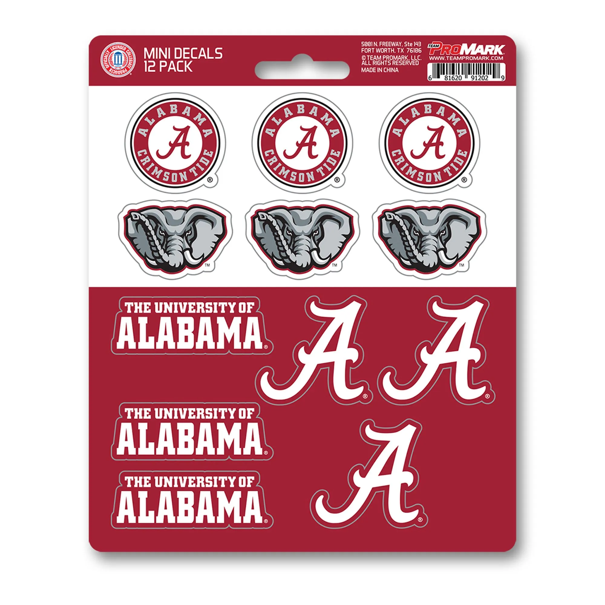 Fanmats Alabama Crimson Tide Mini Decal 12pk