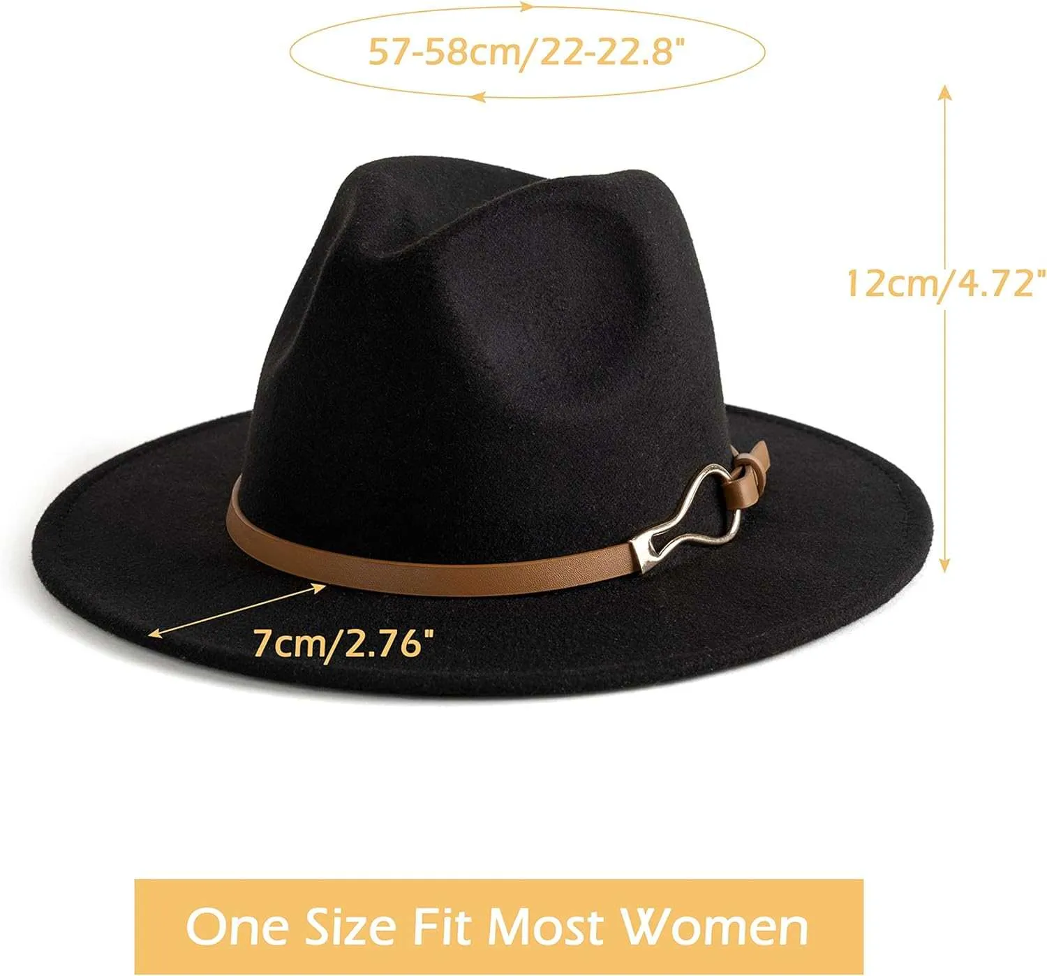 Fashion Women Wide Brim Fedora Floppy Panama Hat