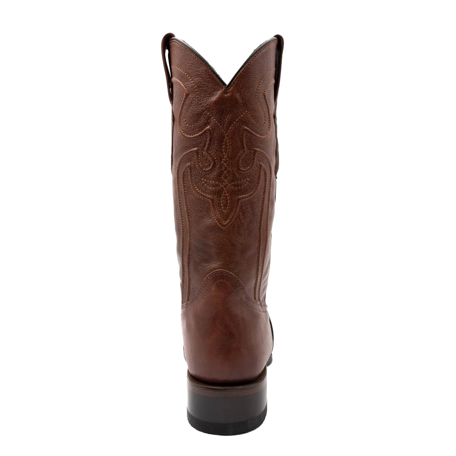 Ferrini Mens Wyatt D-Toe Brandy Leather Cowboy Boots