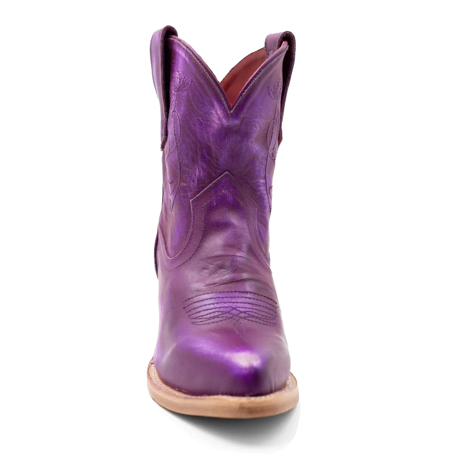 Ferrini Womens Pixie J-Toe Purple Leather Cowboy Boots