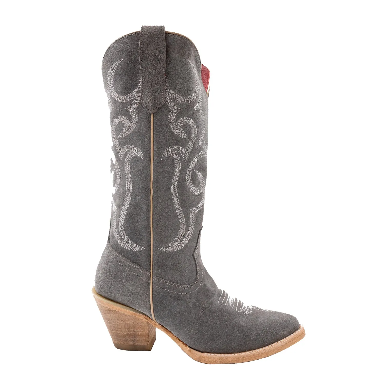 Ferrini Womens Quinn V-Toe Gray Leather Cowboy Boots