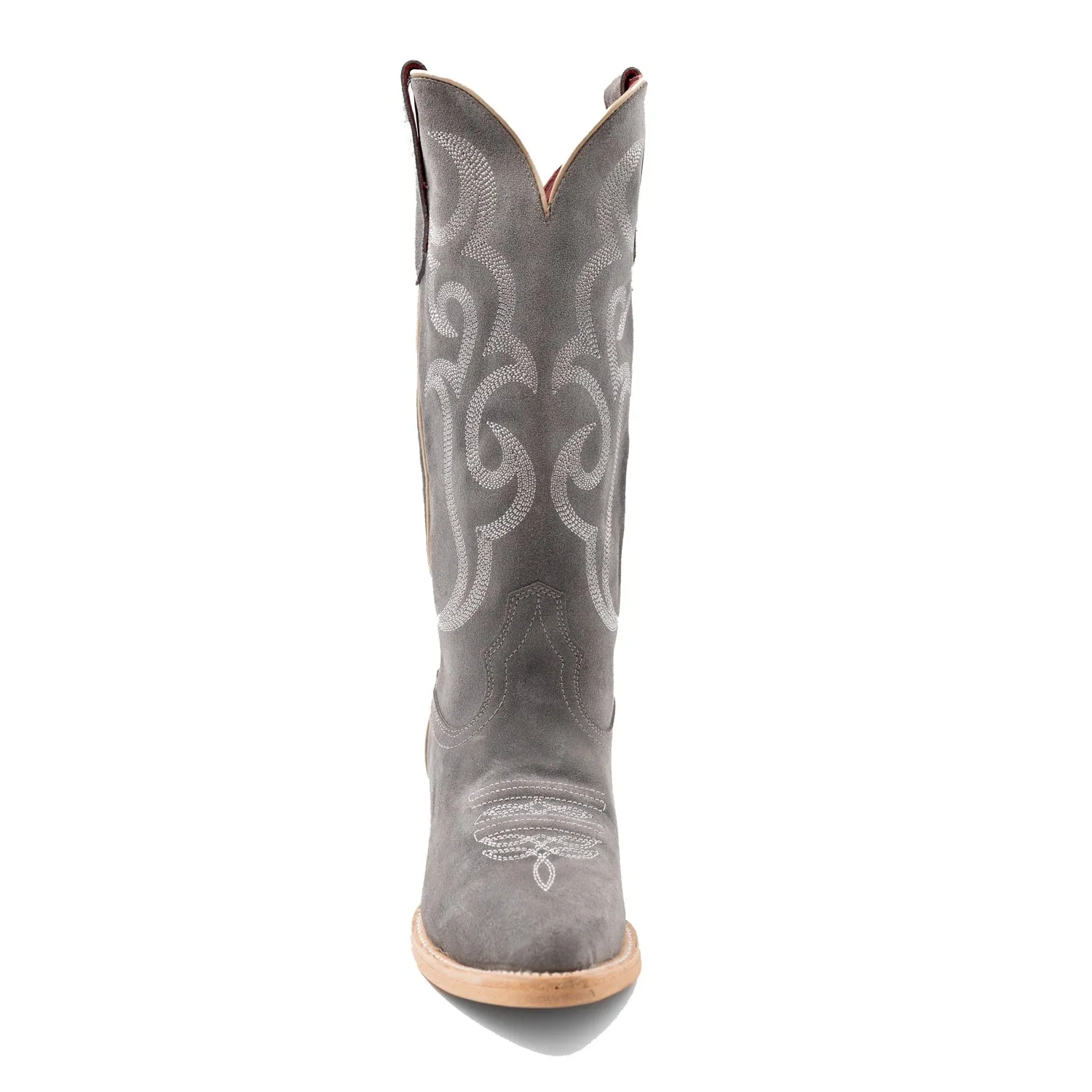 Ferrini Womens Quinn V-Toe Gray Leather Cowboy Boots