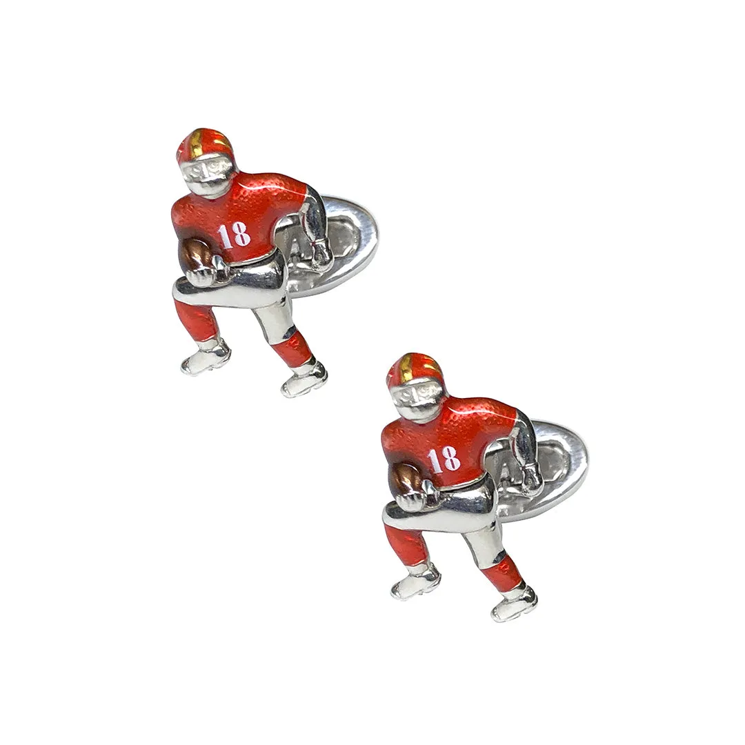 Football Moving Player Sterling Cufflinks