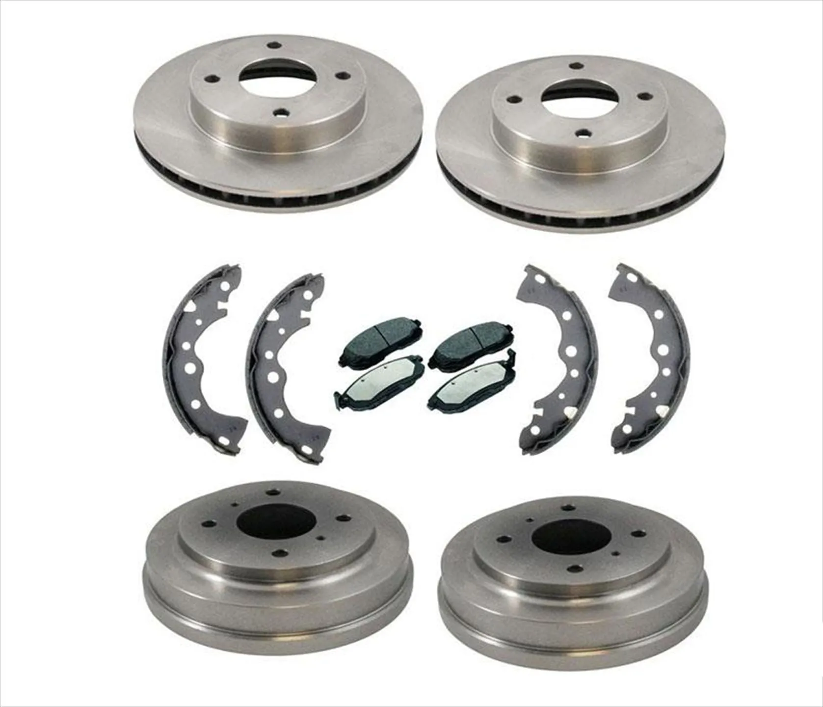 Front Rotors Brake Pads Rear Drums Shoes for Nissan Sentra 02-06 1.8L 4 Stud