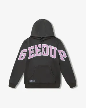 GEEDUP TEAM LOGO CHARCOAL DUSTY PINK HOODIE