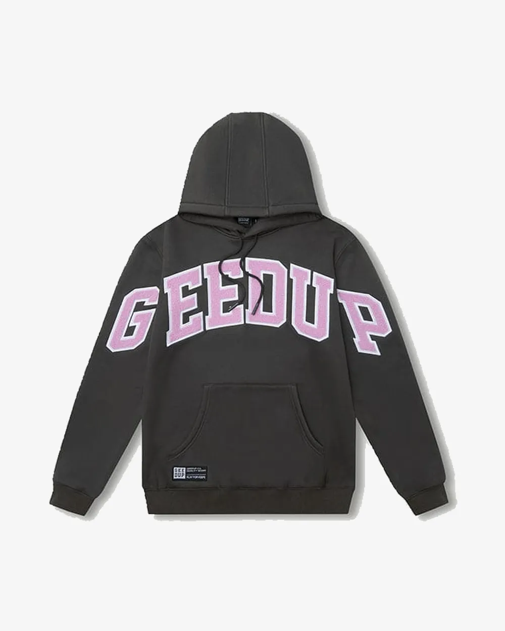 GEEDUP TEAM LOGO CHARCOAL DUSTY PINK HOODIE