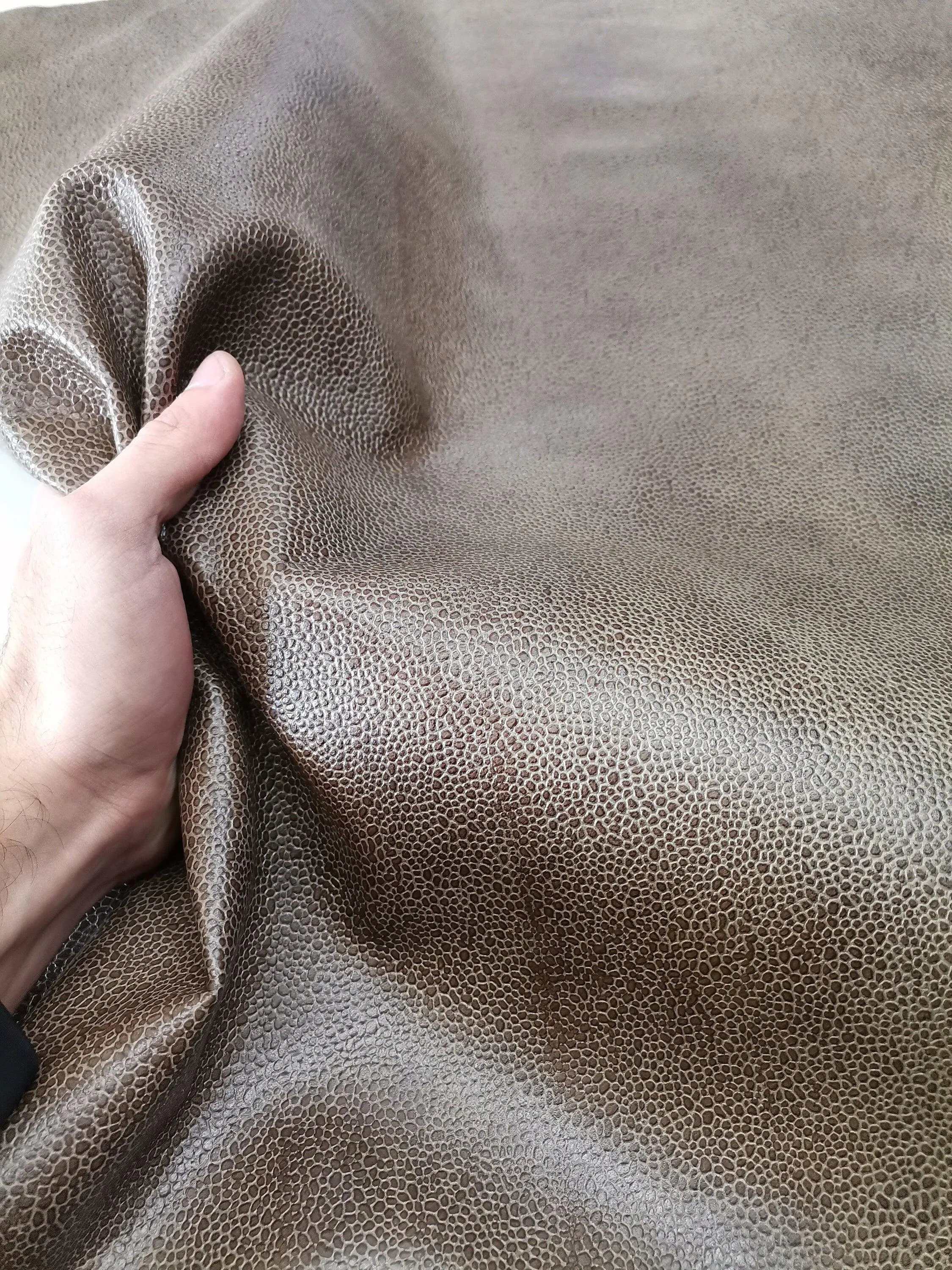 Goat leather hide, Genuine goat skin leather pieces bubble effect, thicknes