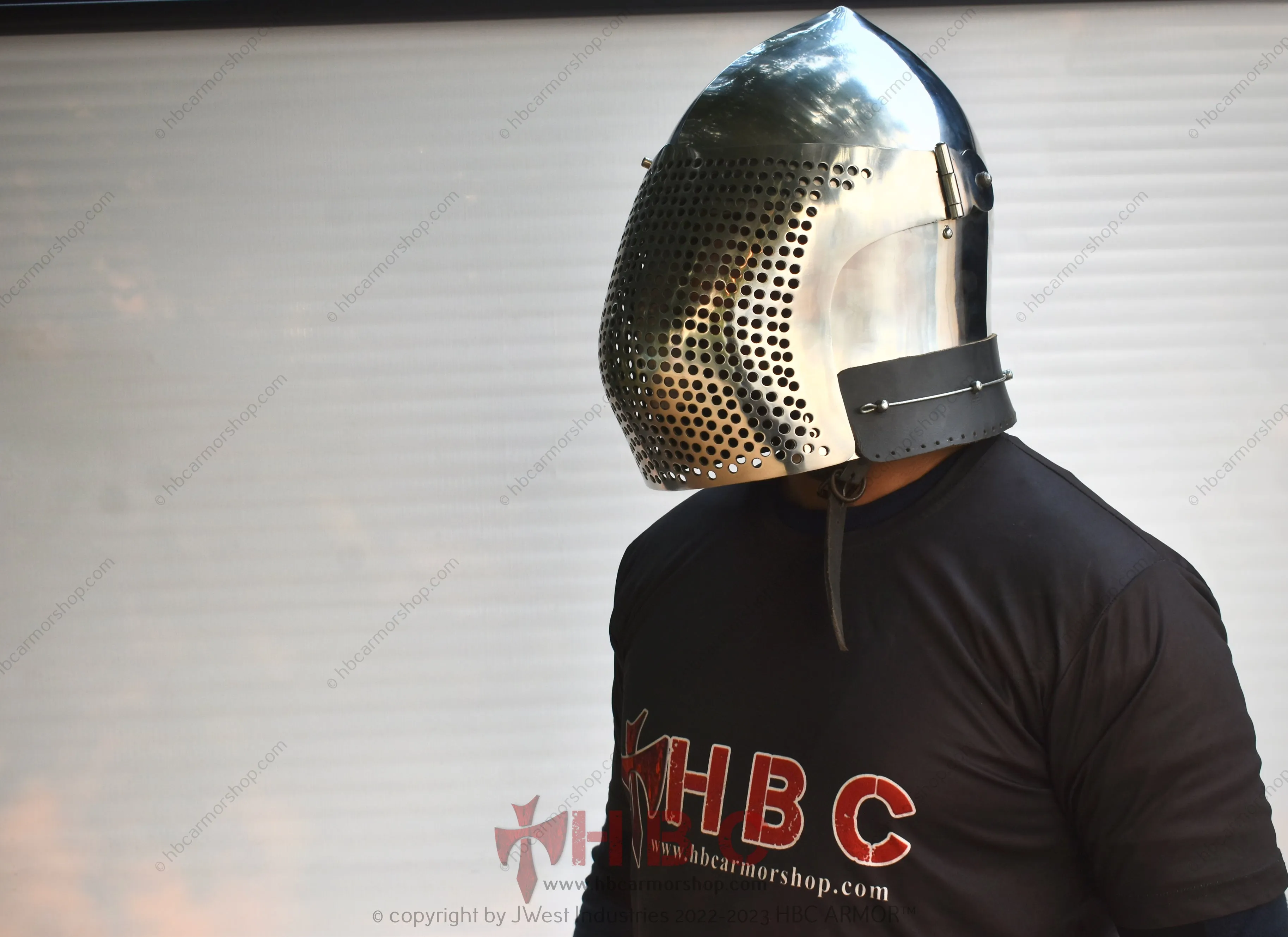 Hand-Forged Hole Face Helmet for IMCF, ACL, SCA - Medieval Combat Sports