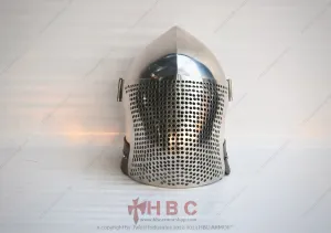 Hand-Forged Hole Face Helmet for IMCF, ACL, SCA - Medieval Combat Sports