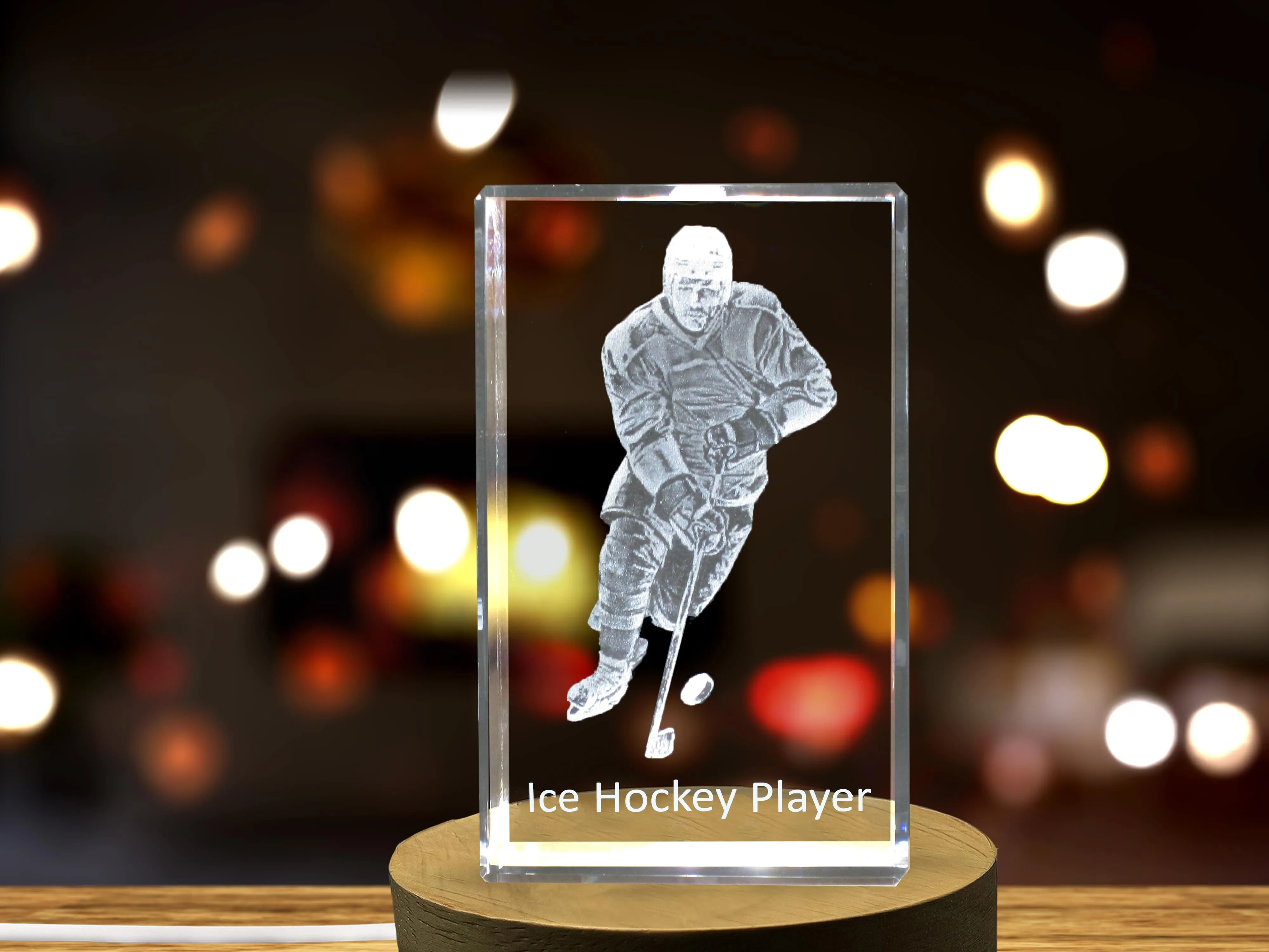 Ice Hockey Player 3D Engraved Crystal 3D Engraved Crystal Keepsake/Gift/Decor/Collectible/Souvenir