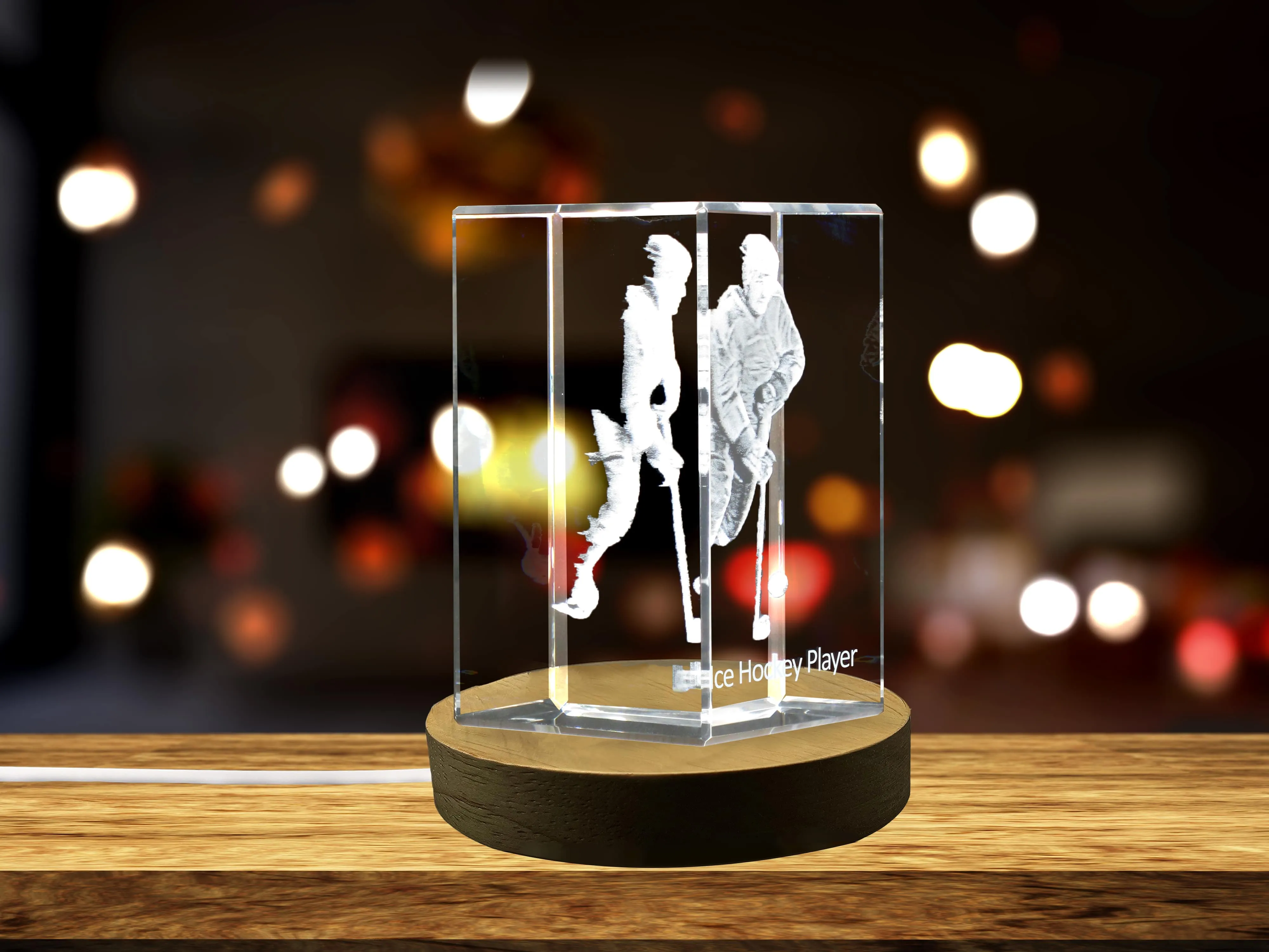 Ice Hockey Player 3D Engraved Crystal 3D Engraved Crystal Keepsake/Gift/Decor/Collectible/Souvenir