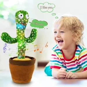 Interactive 1pc Dancing & Talking Cactus Toy - Mimicking and Recording Features for Baby Boys & Girls - Sunny Cactus Up Plus