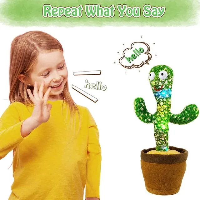 Interactive 1pc Dancing & Talking Cactus Toy - Mimicking and Recording Features for Baby Boys & Girls - Sunny Cactus Up Plus