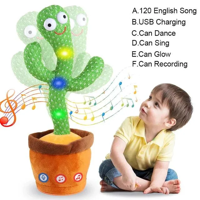 Interactive 1pc Dancing & Talking Cactus Toy - Mimicking and Recording Features for Baby Boys & Girls - Sunny Cactus Up Plus