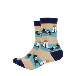 Katiki Point Lighthouse Printed Crew Length Socks