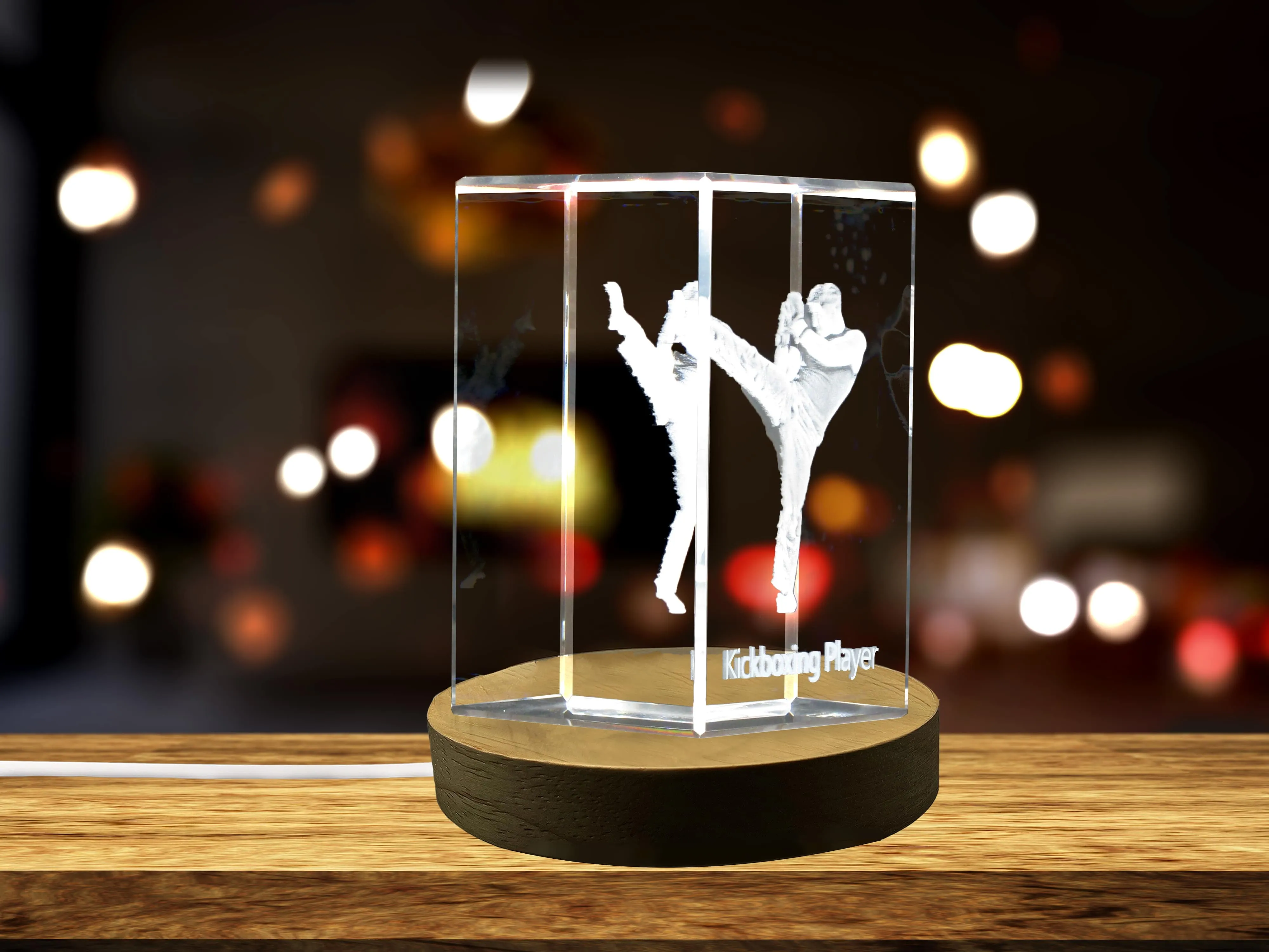 Kickboxing Player 3D Engraved Crystal 3D Engraved Crystal Keepsake/Gift/Decor/Collectible/Souvenir