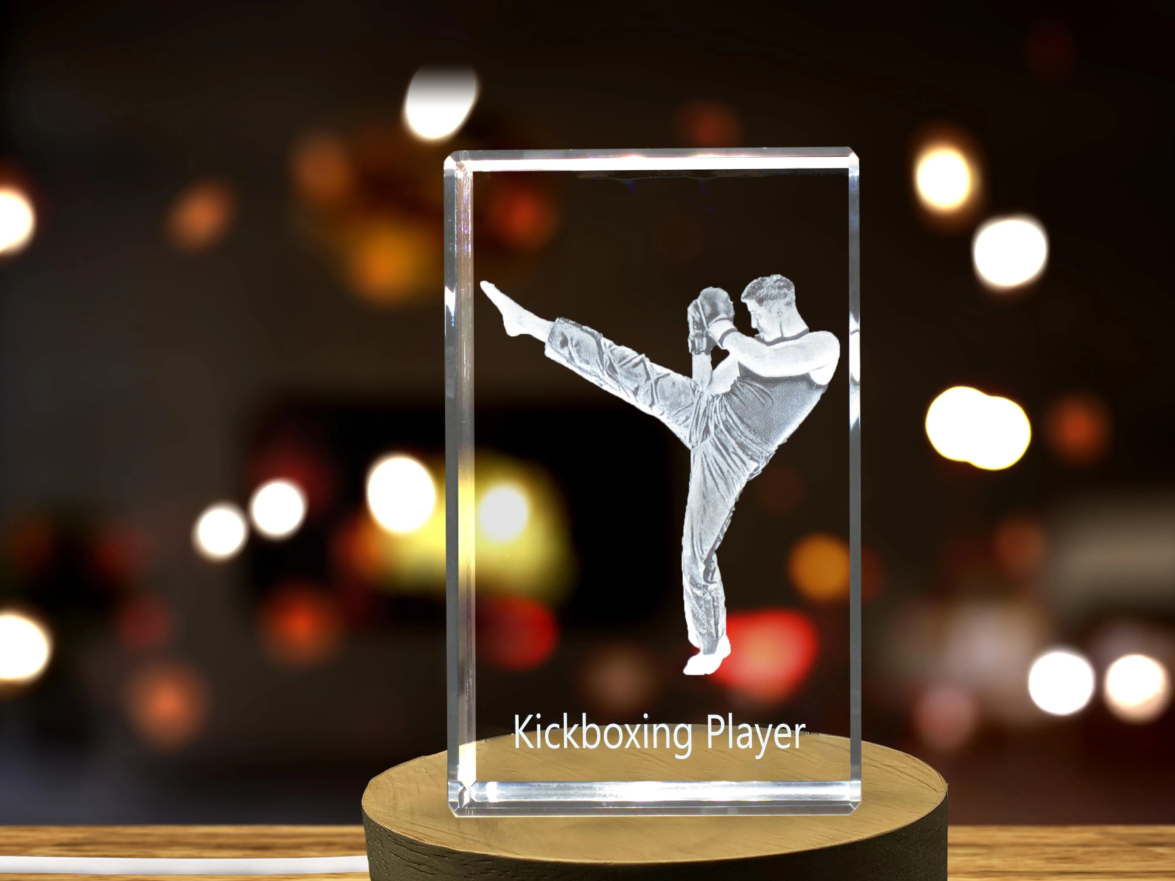 Kickboxing Player 3D Engraved Crystal 3D Engraved Crystal Keepsake/Gift/Decor/Collectible/Souvenir