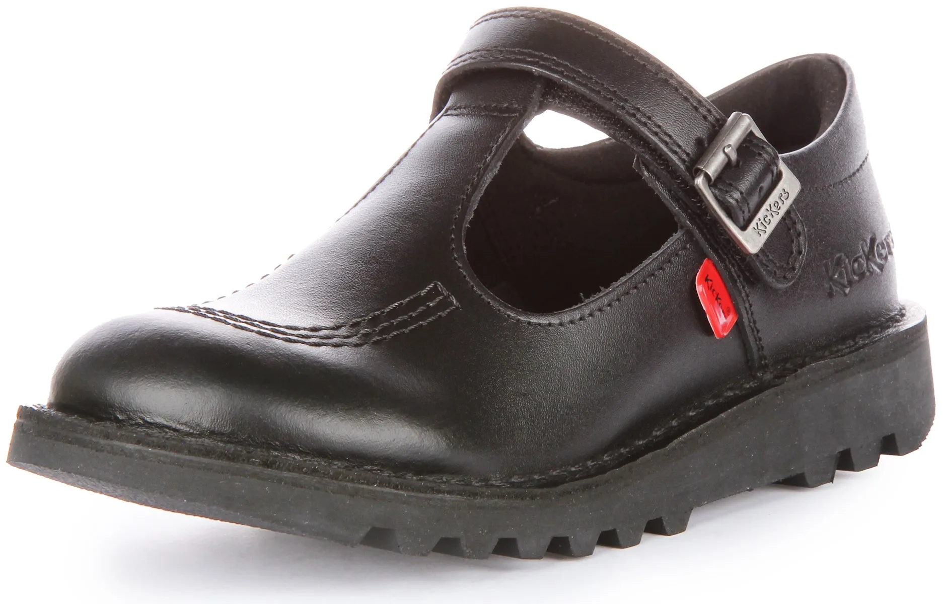 Kickers Kick T Velcro Lthr In Black For Toddler