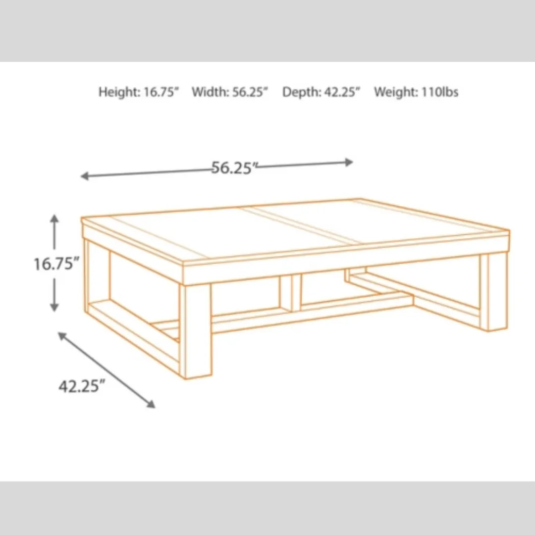 Large Wooden Coffee Table - Watson