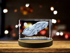 Legendary Power: Ferrari 330 P4 (1967) - 3D Engraved Crystal Tribute