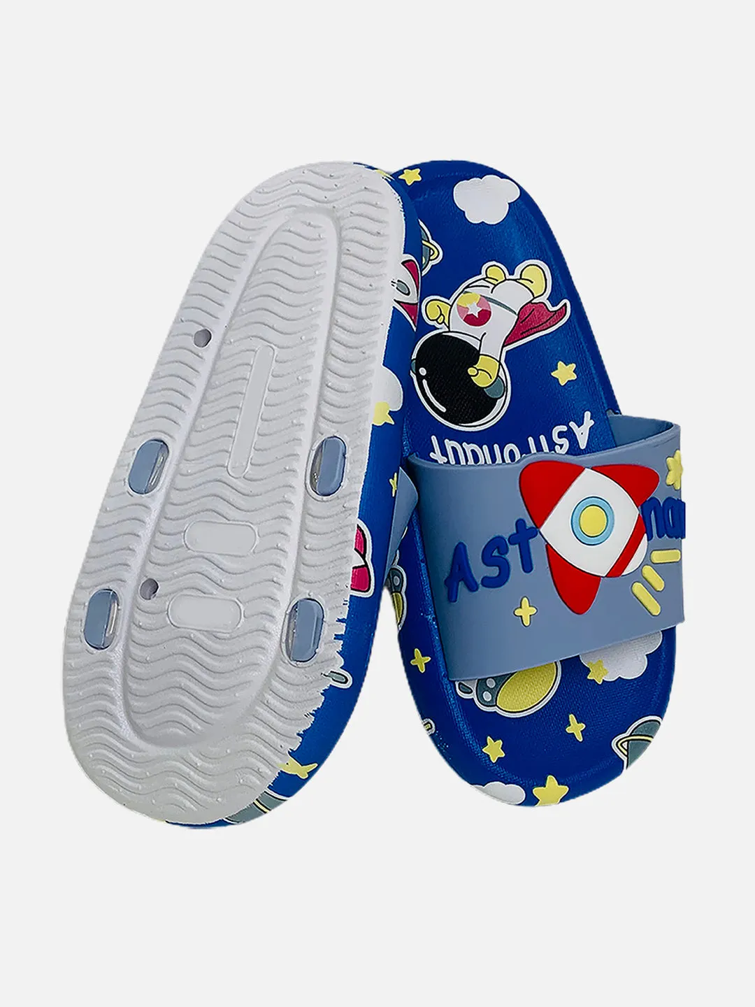 Little Surprise Box Blue all over Astronaut theme Slip on Clogs/Footwear for Toddlers & Kids