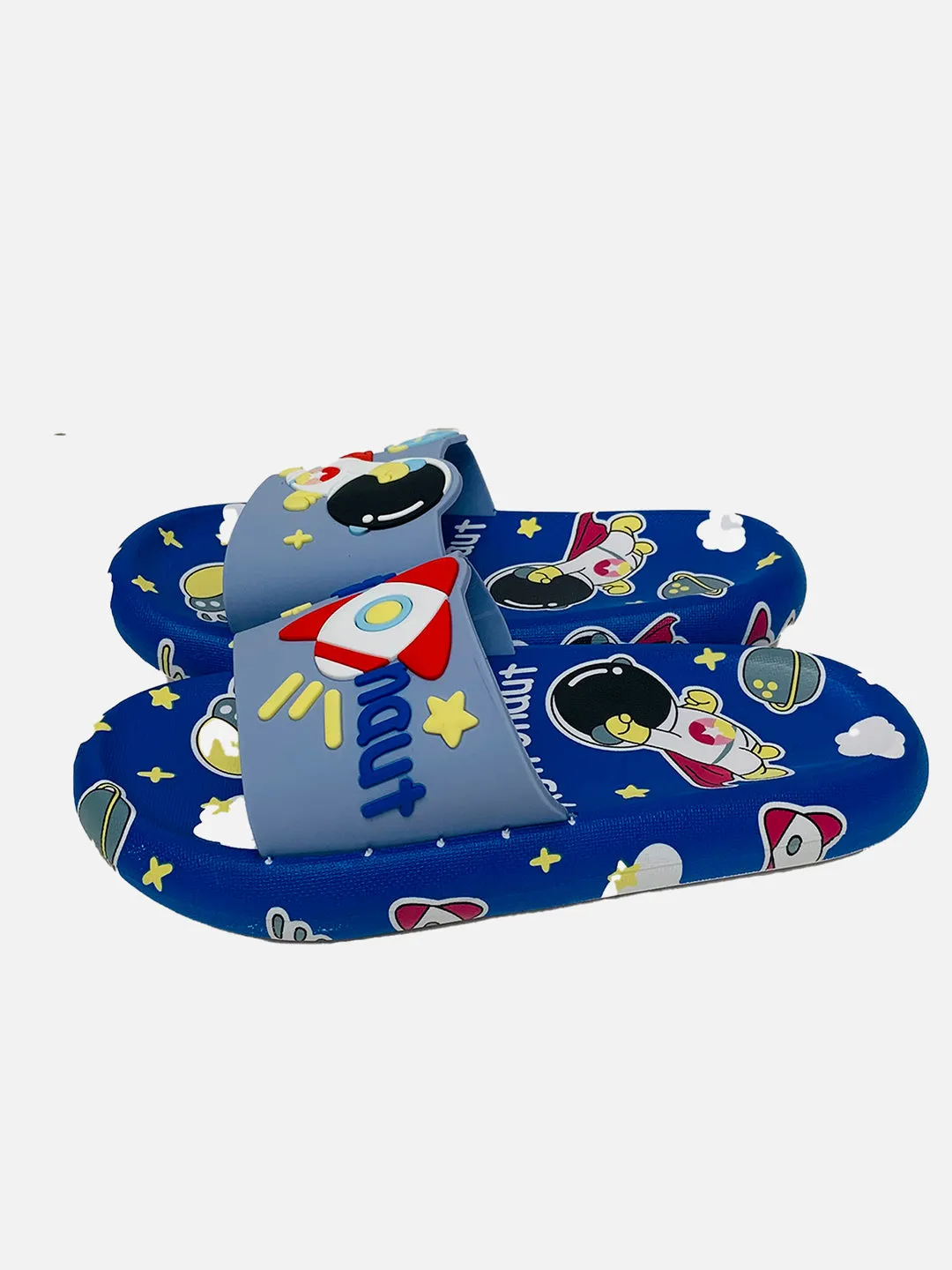 Little Surprise Box Blue all over Astronaut theme Slip on Clogs/Footwear for Toddlers & Kids