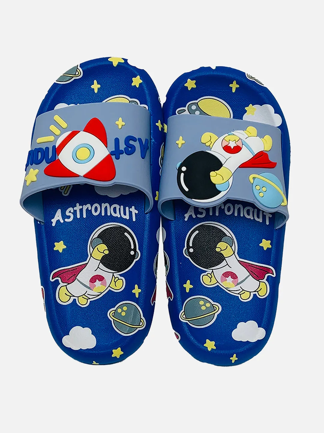 Little Surprise Box Blue all over Astronaut theme Slip on Clogs/Footwear for Toddlers & Kids