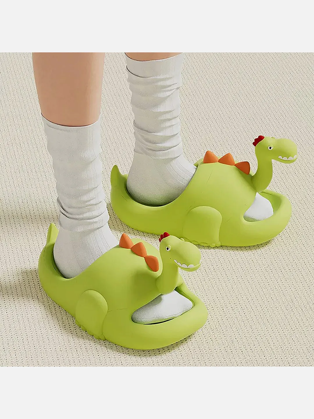 Little Surprise Box Fluorescent 3d Long Neck Dino Slip on Clogs Footwear for Toddlers & Kids