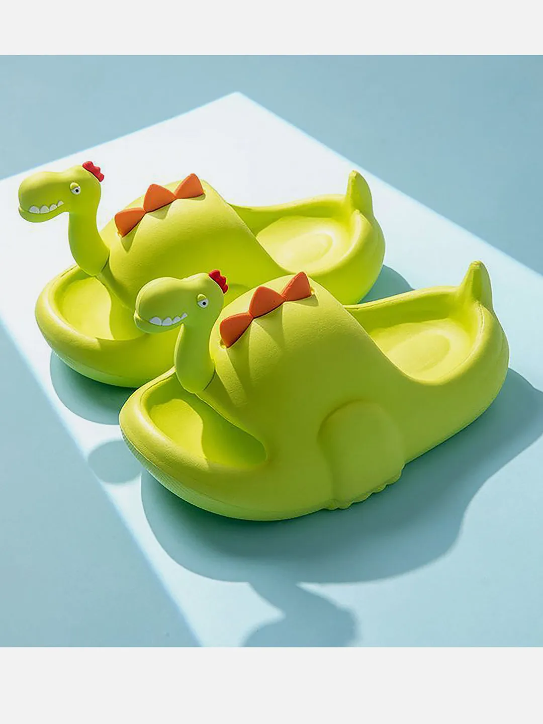 Little Surprise Box Fluorescent 3d Long Neck Dino Slip on Clogs Footwear for Toddlers & Kids