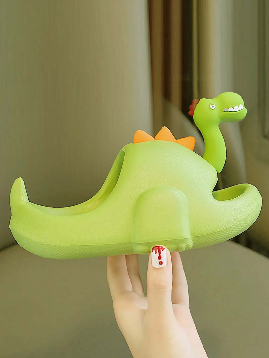 Little Surprise Box Fluorescent 3d Long Neck Dino Slip on Clogs Footwear for Toddlers & Kids