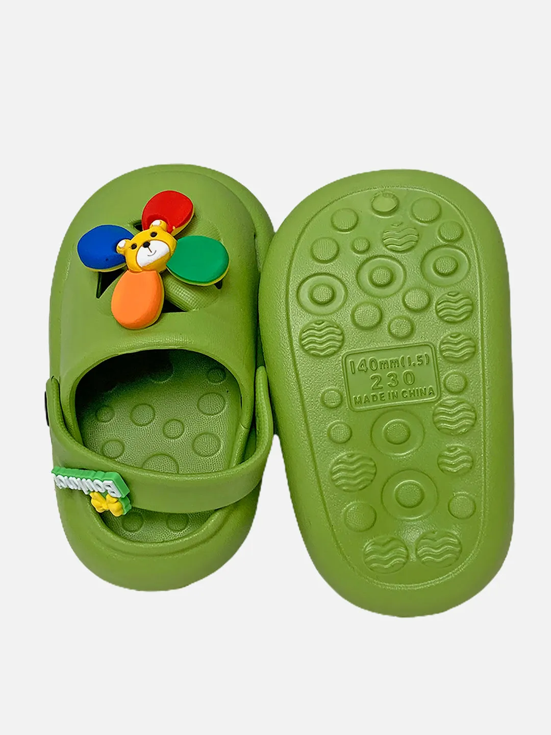 Little Surprise Box Green Pinwheel Slip on Clogs all season Footwear for Toddlers & Kids