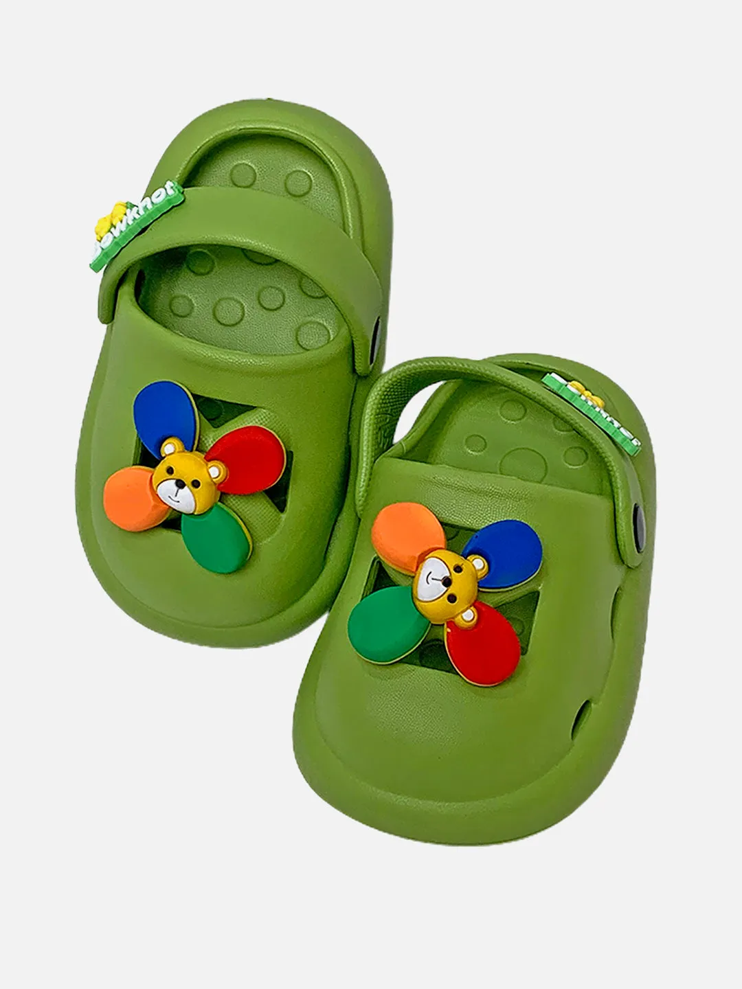 Little Surprise Box Green Pinwheel Slip on Clogs all season Footwear for Toddlers & Kids