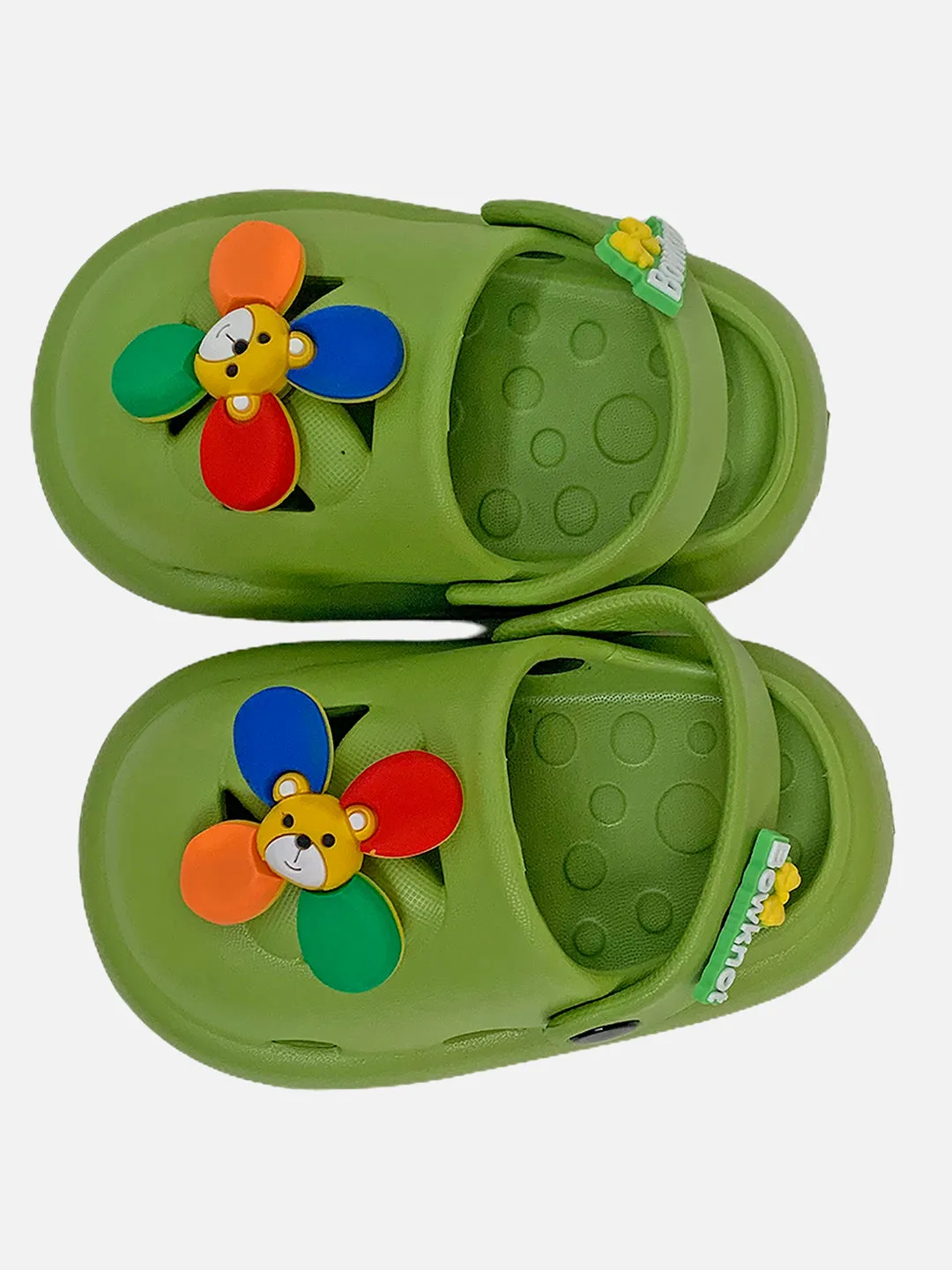 Little Surprise Box Green Pinwheel Slip on Clogs all season Footwear for Toddlers & Kids