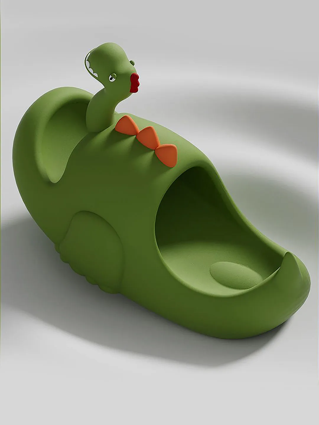 Little Surprise Box Olive 3d Long Neck Dino Slip on Clogs/Footwear for Toddlers & Kids