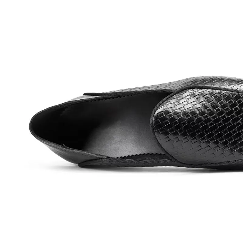 Luxury Cow Leather Exotic Texture Slip-on Loafers