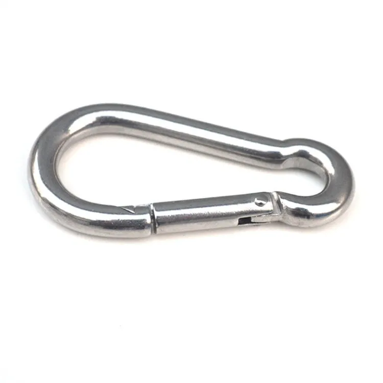 M10 Stainless Steel Carabiner Spring Hook Multi-tool Mountaineering Buckle Lock Camping Hook Rope, Inner Diameter: 9.74mm