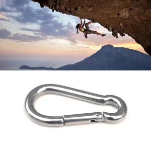 M10 Stainless Steel Carabiner Spring Hook Multi-tool Mountaineering Buckle Lock Camping Hook Rope, Inner Diameter: 9.74mm