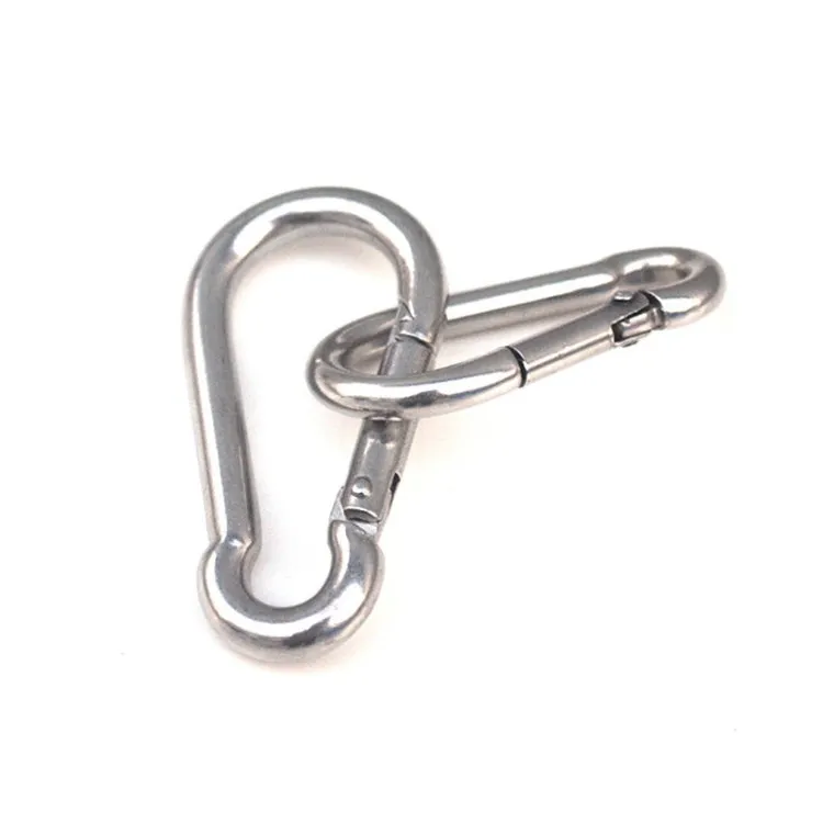 M10 Stainless Steel Carabiner Spring Hook Multi-tool Mountaineering Buckle Lock Camping Hook Rope, Inner Diameter: 9.74mm