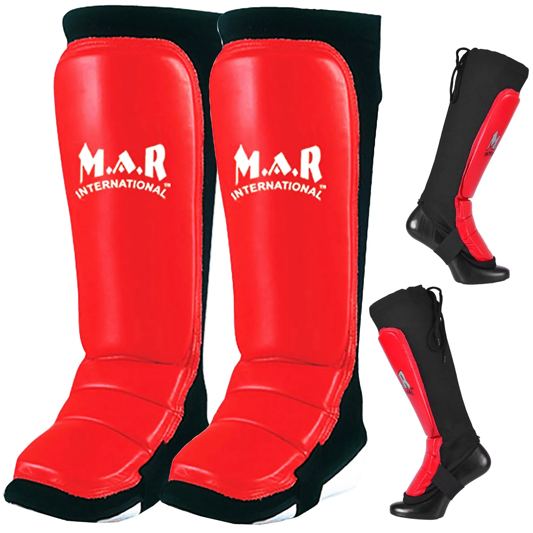 MAR-246A | Genuine Leather MMA Shin Instep Leg Guards