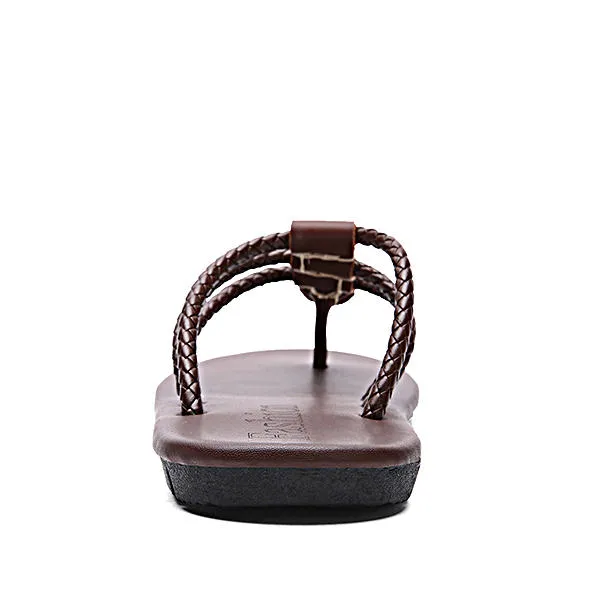 Men Genuine Leather Sandals Men The First Layer Of Leather Sandals Flip Flops Fashion Weaving Shoe