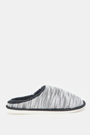 Men Grey Mule Slippers