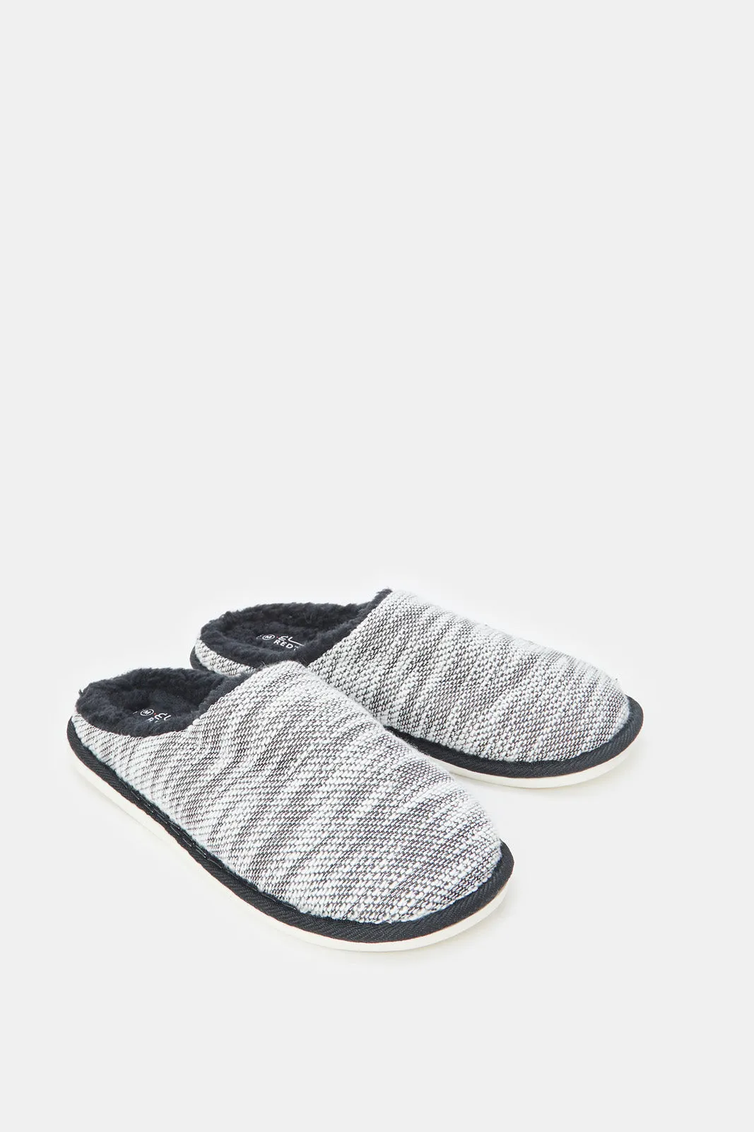 Men Grey Mule Slippers