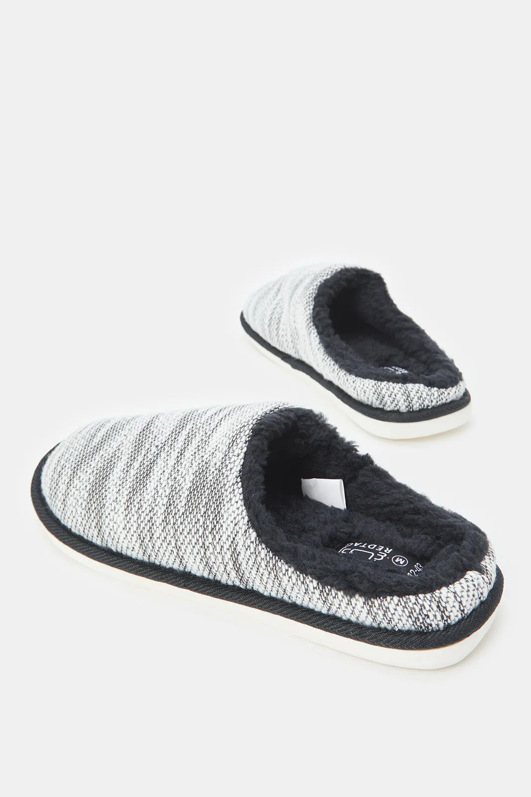 Men Grey Mule Slippers