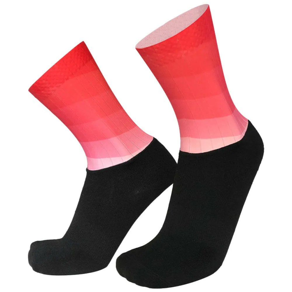 Men Women Gradient Color Socks Silicone Antiskidding Breathable Short Socks for Cycling Running Mountaineering