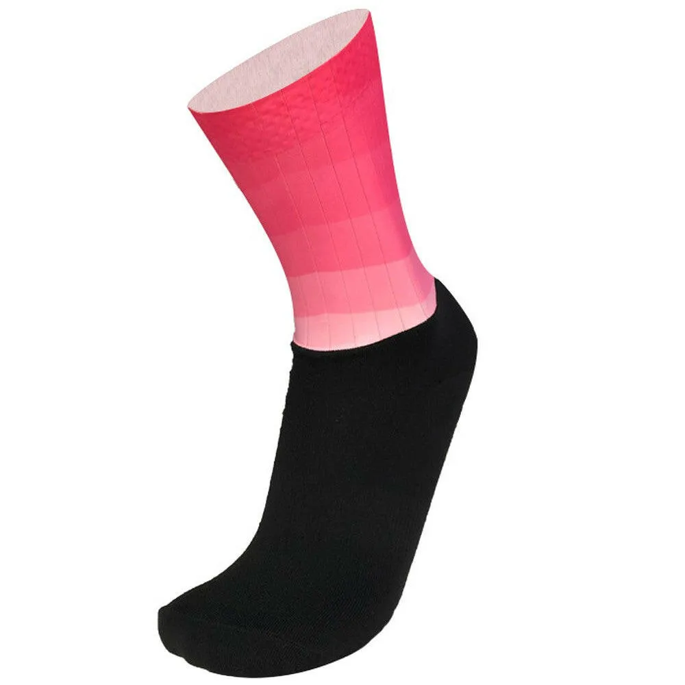 Men Women Gradient Color Socks Silicone Antiskidding Breathable Short Socks for Cycling Running Mountaineering