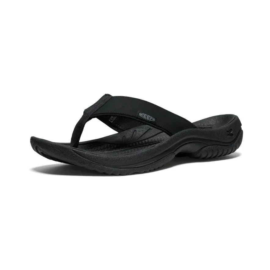 Men's Keen Kona Leather Flip Flop Color: Black/ Steel Grey