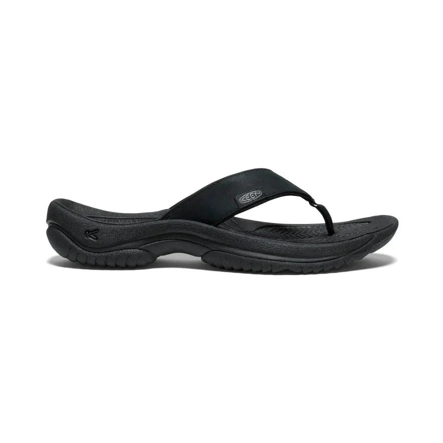 Men's Keen Kona Leather Flip Flop Color: Black/ Steel Grey