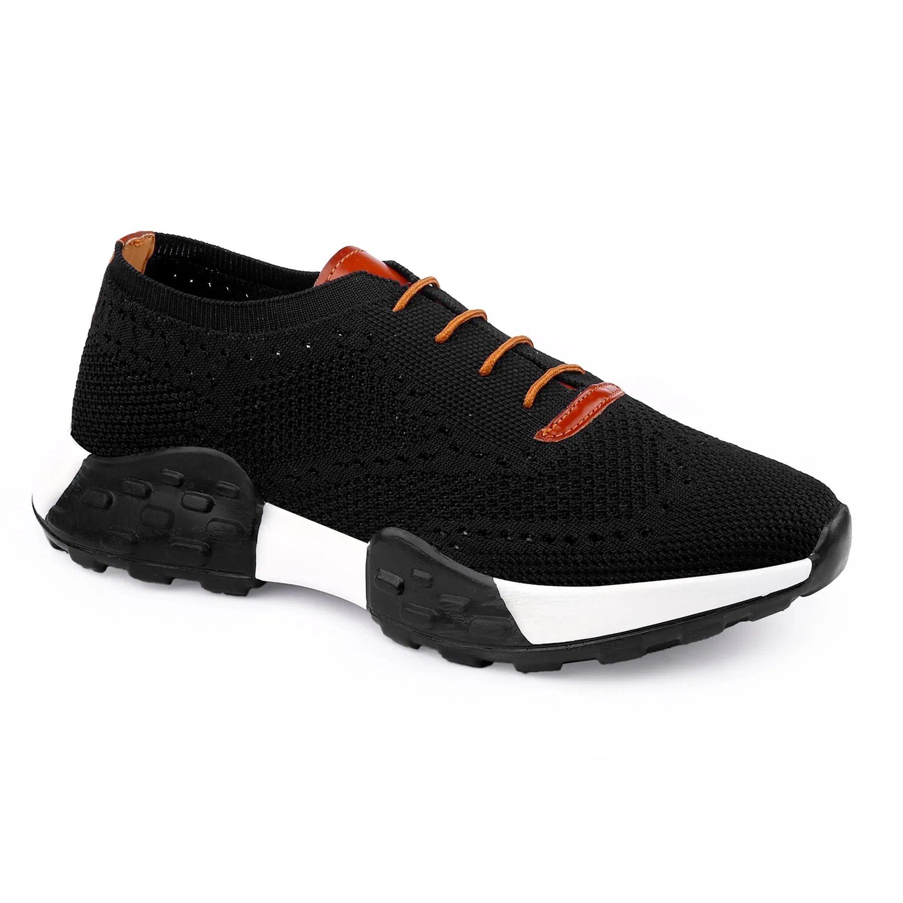 Men's Latest Knitted Upper Casual Brogues Lace-Up Running Shoes